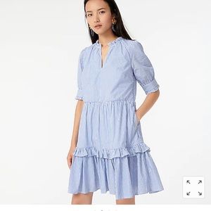 New j.crew tiered striped dress ruffle M